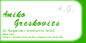 aniko greskovits business card
